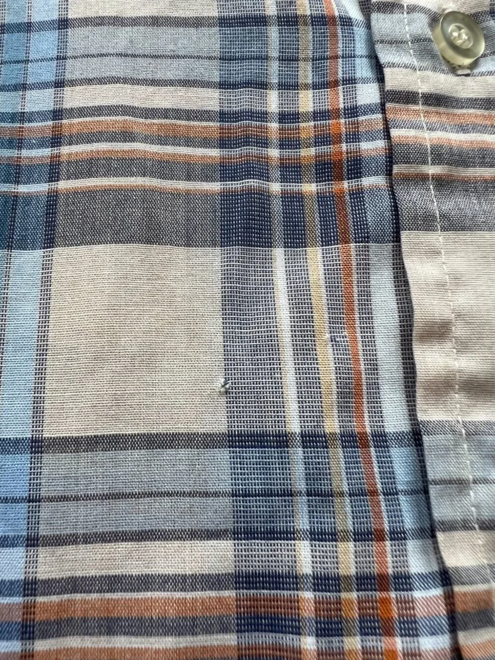 Vintage Levis button up shirt long sleeve XL brown blue plaid 90s Levi's